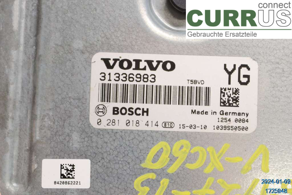 VOLVO XC60  14-17 Engine Control Unit Diesel (ECU) 36001858 2,4D D5