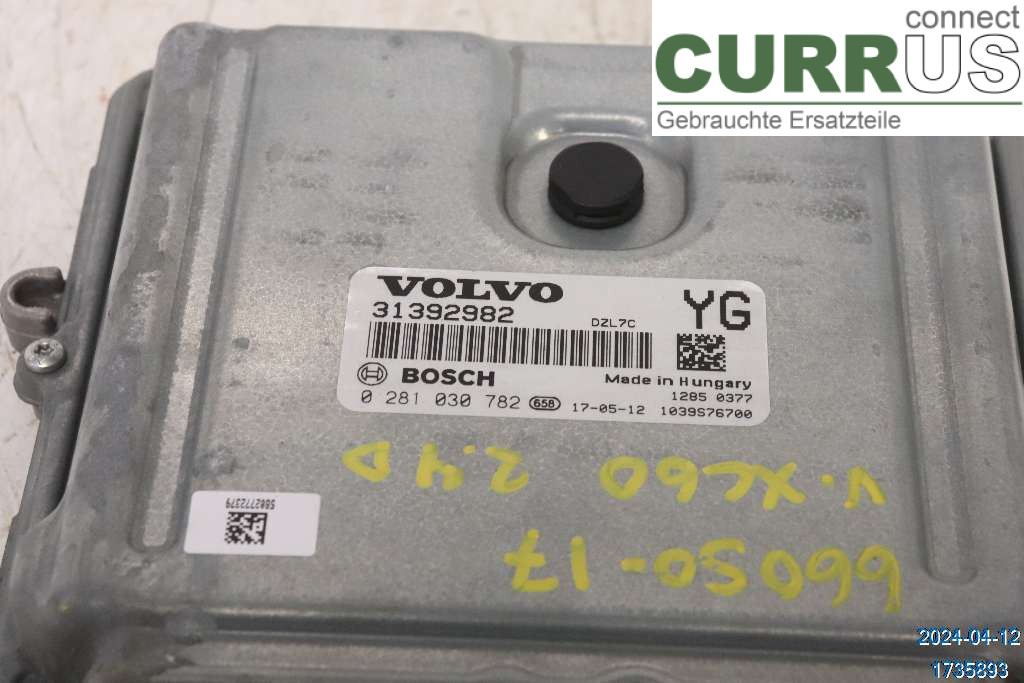 VOLVO XC60 14-17 Engine Control Unit Diesel (ECU) 36012607 D4 2,4 D5244T21