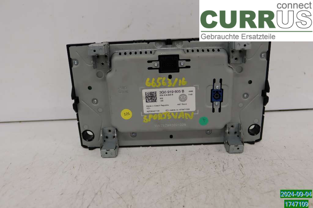 VW GOLF SPORTSVAN 15-20 Radio CD / Multimedia panel 3G0919605B 1.2