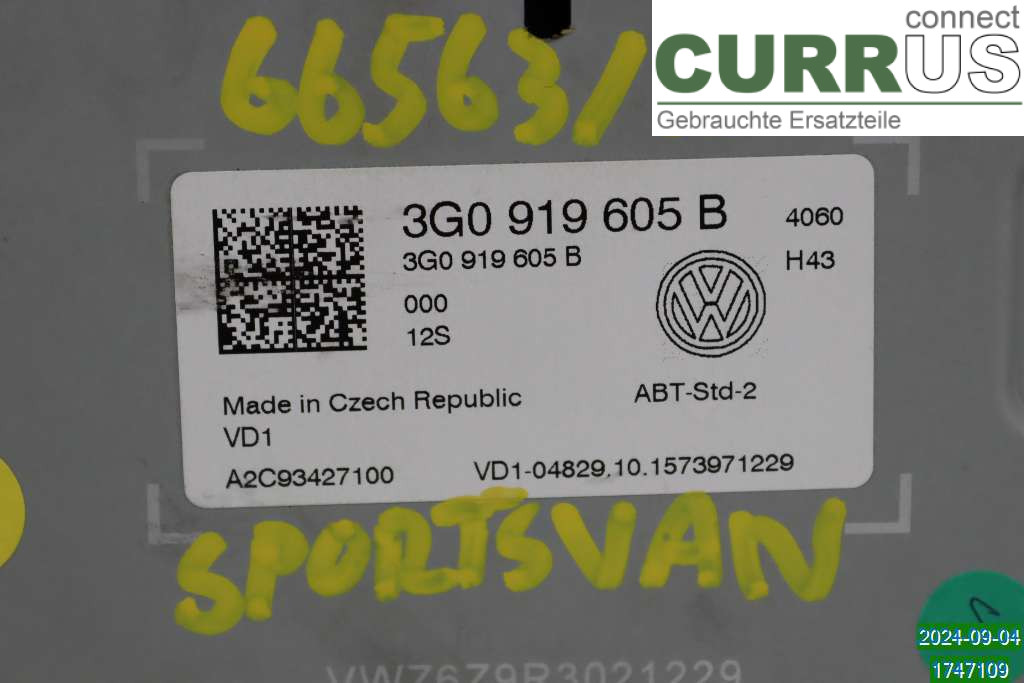 VW GOLF SPORTSVAN 15-20 Radio CD / Multimedia panel 3G0919605B 1.2