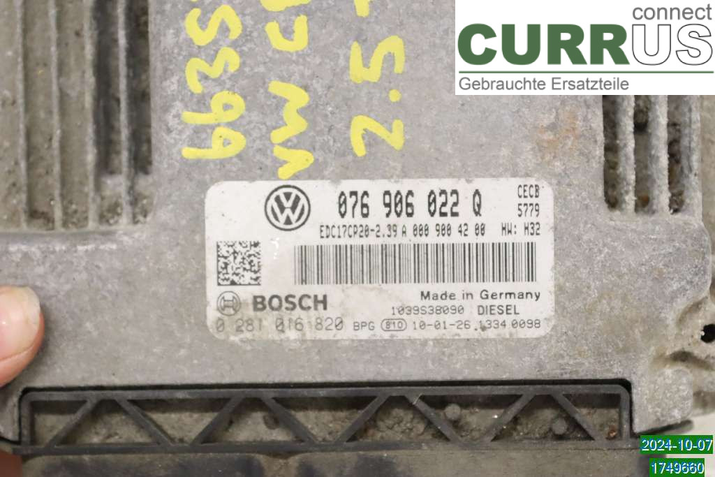 VW CRAFTER  06-16 Engine Control Unit Diesel (ECU) 076906022Q 2,5 TDI