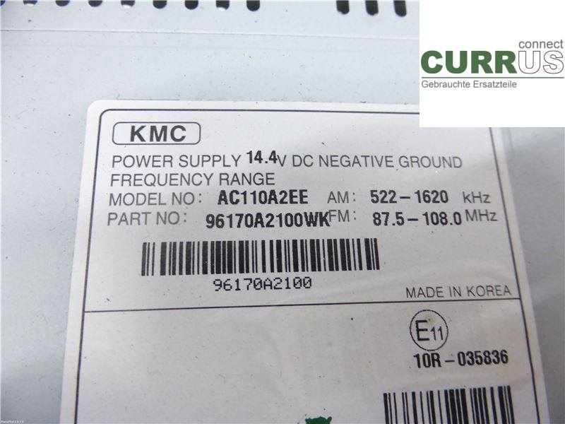 KIA CEED  12-18 Radio CD / Multimedia panel 96170A2100WK 