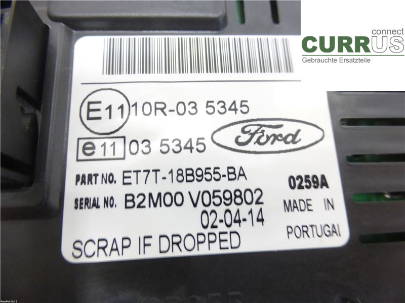 FORD FIESTA 13-17 Radio CD / Multimedia panel 1850205 1,0 P4JB