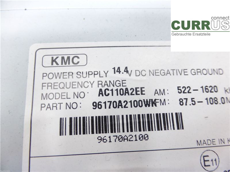 KIA CEED  12-18 Radio CD / Multimedia panel 96170A2100WK 