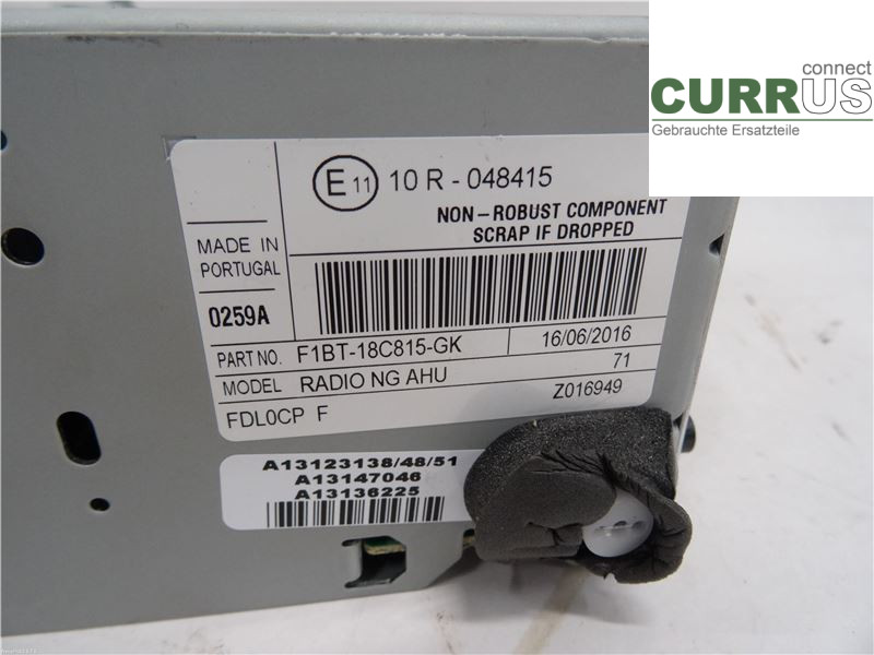 FORD TRAN./TOURN CONNECT 13- Radio CD /Multimediapanel 2034072 DV5FD
