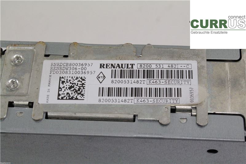RENAULT KANGOO II  08-14 Radio CD / multimediepanel  K9K-806