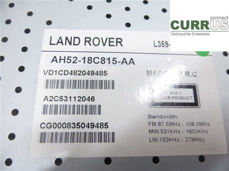 LAND ROVER FREELANDER 2  07-16 Radio CD / Multimedia panel LR056212  2,2 TD4 224DT