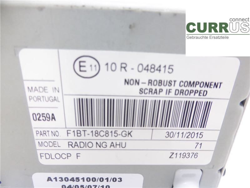 FORD FOCUS  15-18 Radio CD / Multimedia panel 2008761 1,0 M1DD