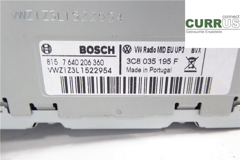 VW POLO       10-17 Radio CD / panneau multimédia 3C8035195F 1,2 CBZB