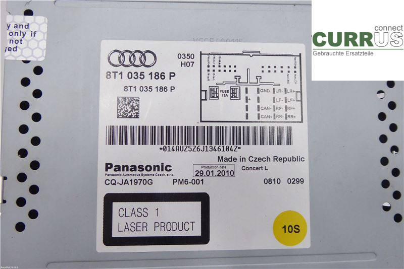 AUDI A5  07-16 Radio CD / Multimedia panel 8T1057186PX 2,0TFSI CDNC