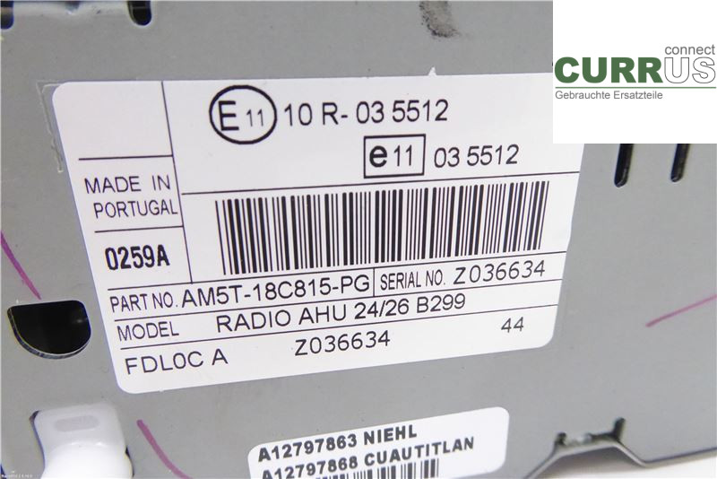 FORD FIESTA  13-17 Radio CD / Multimedia panel 2024533 SFJB