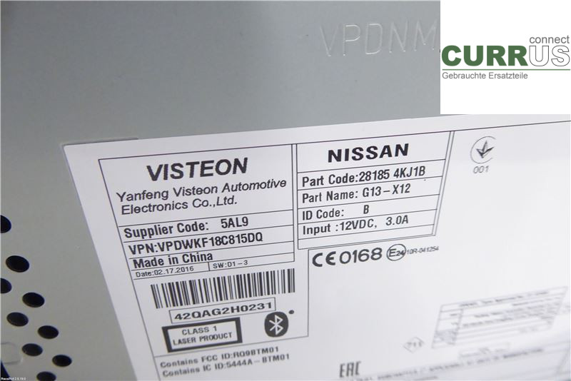 NISSAN NAVARA, TREK-1  17-21 Radio CD /Multimediapanel 281854KJ1B 