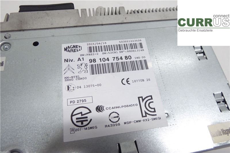PEUGEOT 308  14-21 Radio CD /Multimediapanel 1613169280 HNZ