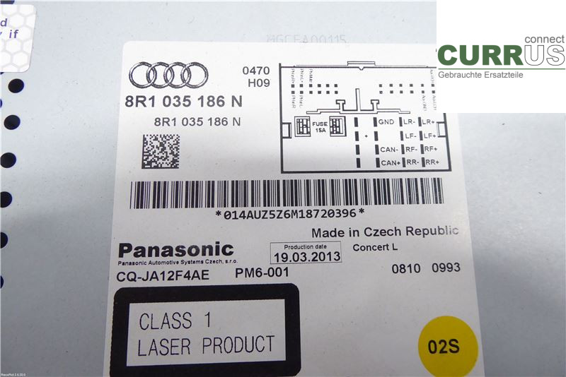 AUDI A5  07-16 Radio CD / Multimedia panel 8R1035186N 2.0TDI CGLC