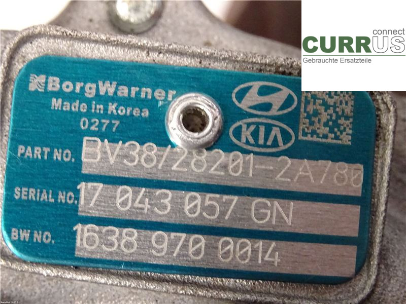 KIA CEED  12-18 Turbo charger 282012A780 D4FB