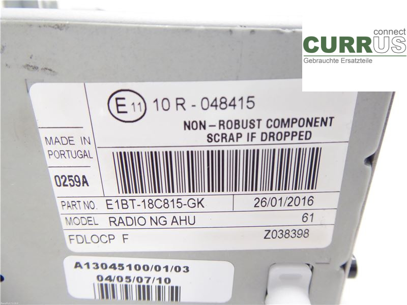 FORD C-MAX II  15- Radio-CD-/Multimedia-Panel 2267848 AEDA