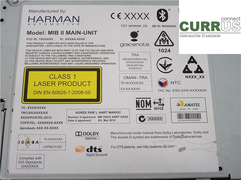 AUDI A6 ALLROAD 4G  12-18 Radio CD / Multimedia panel 4G1035043E CRTE