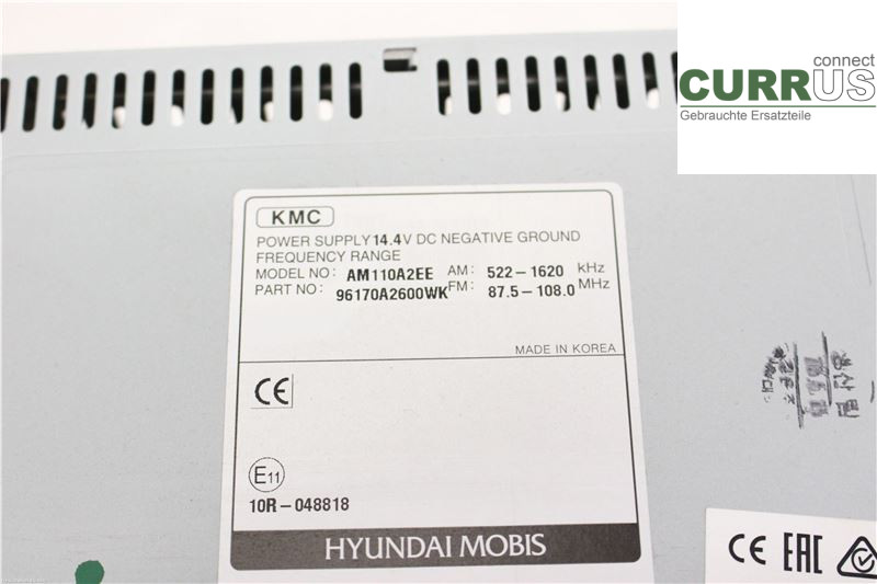 KIA CEED  12-18 Radio CD / Multimedia panel 96170A2600WK D4FB