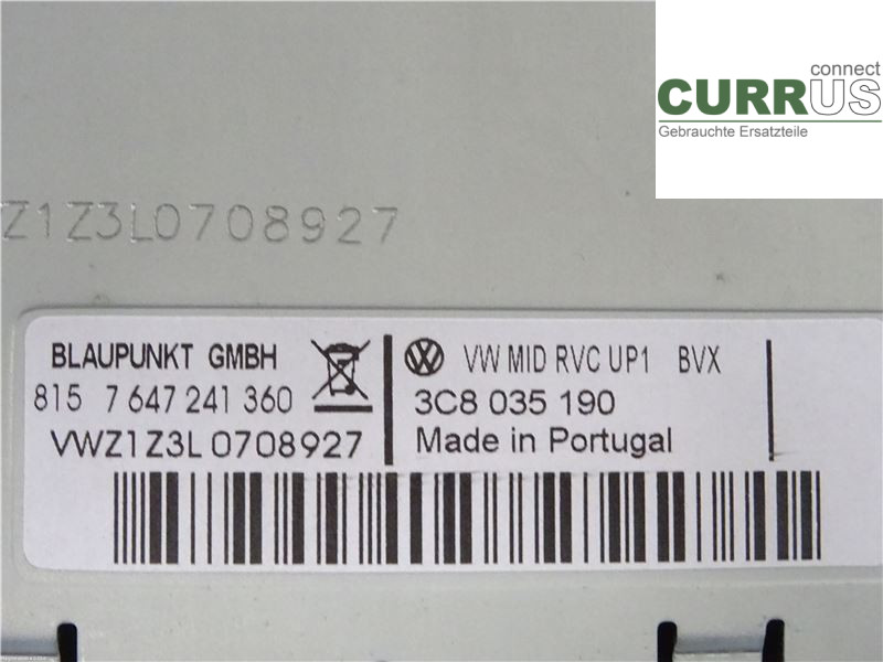 VW PASSAT  11-14 Radio-CD-/Multimedia-Panel 3C0035190 CFFB