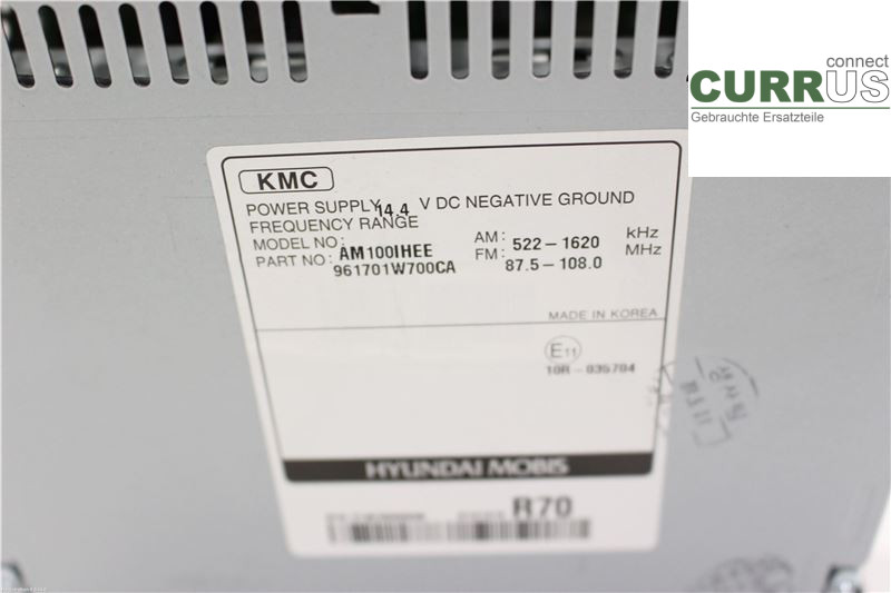KIA RIO  12-16 Radio CD /Multimediapanel 961701W700CA G4FA