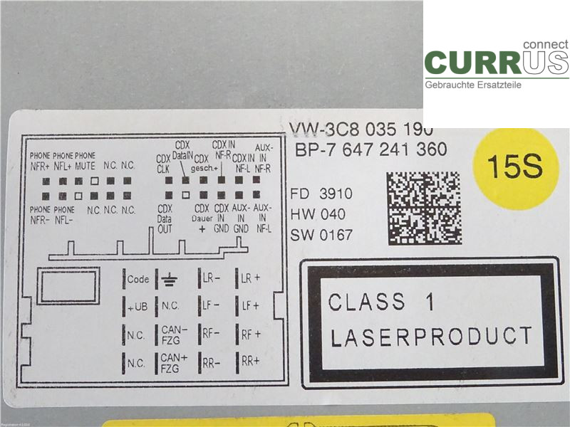 VW GOLF VI     09-13 Radio CD / Multimedia panel 3C8057190X CAYC