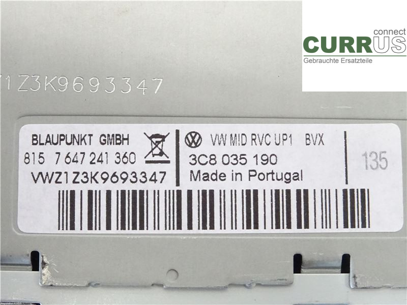 VW GOLF VI     09-13 Radio CD / Multimedia panel 3C8057190X CAYC