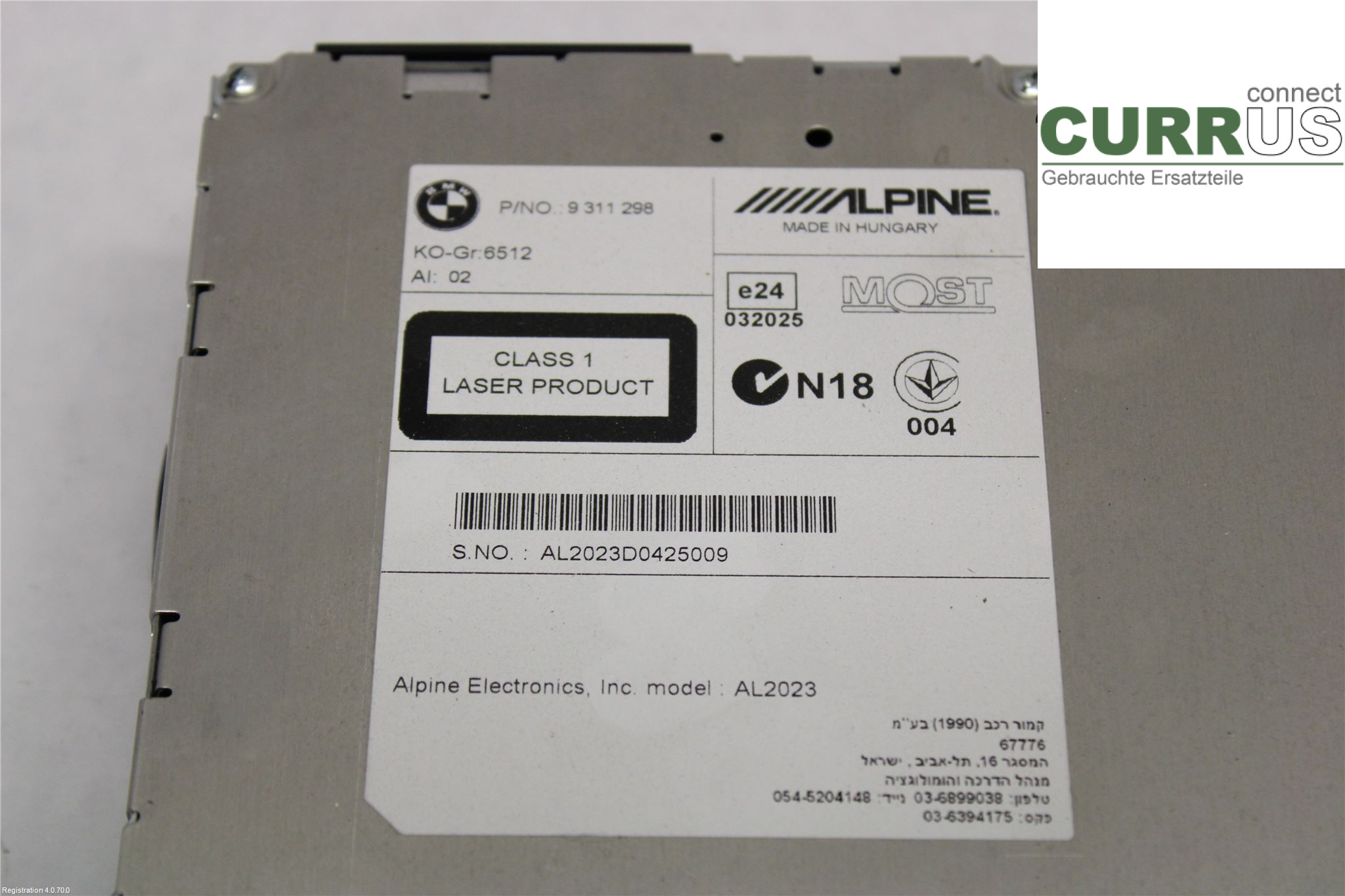 BMW F10/F11/F18  09-17 Radio CD / panel multimedialny 65 12 9 273 857 N57-D30A
