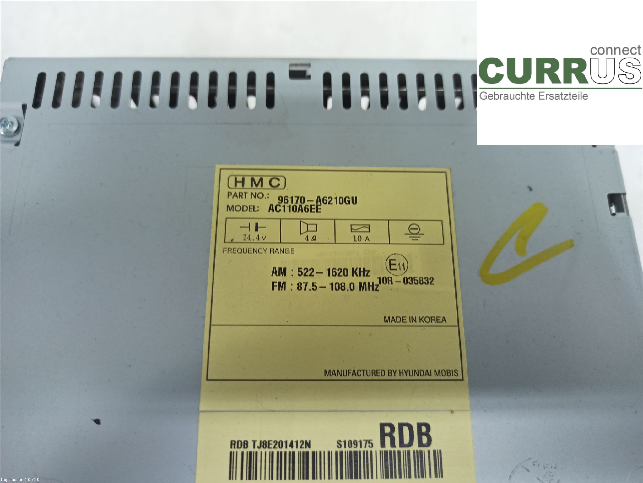HYUNDAI i30   13-16 Radio CD / Multimedia panel 96170A 6210GU D4FB