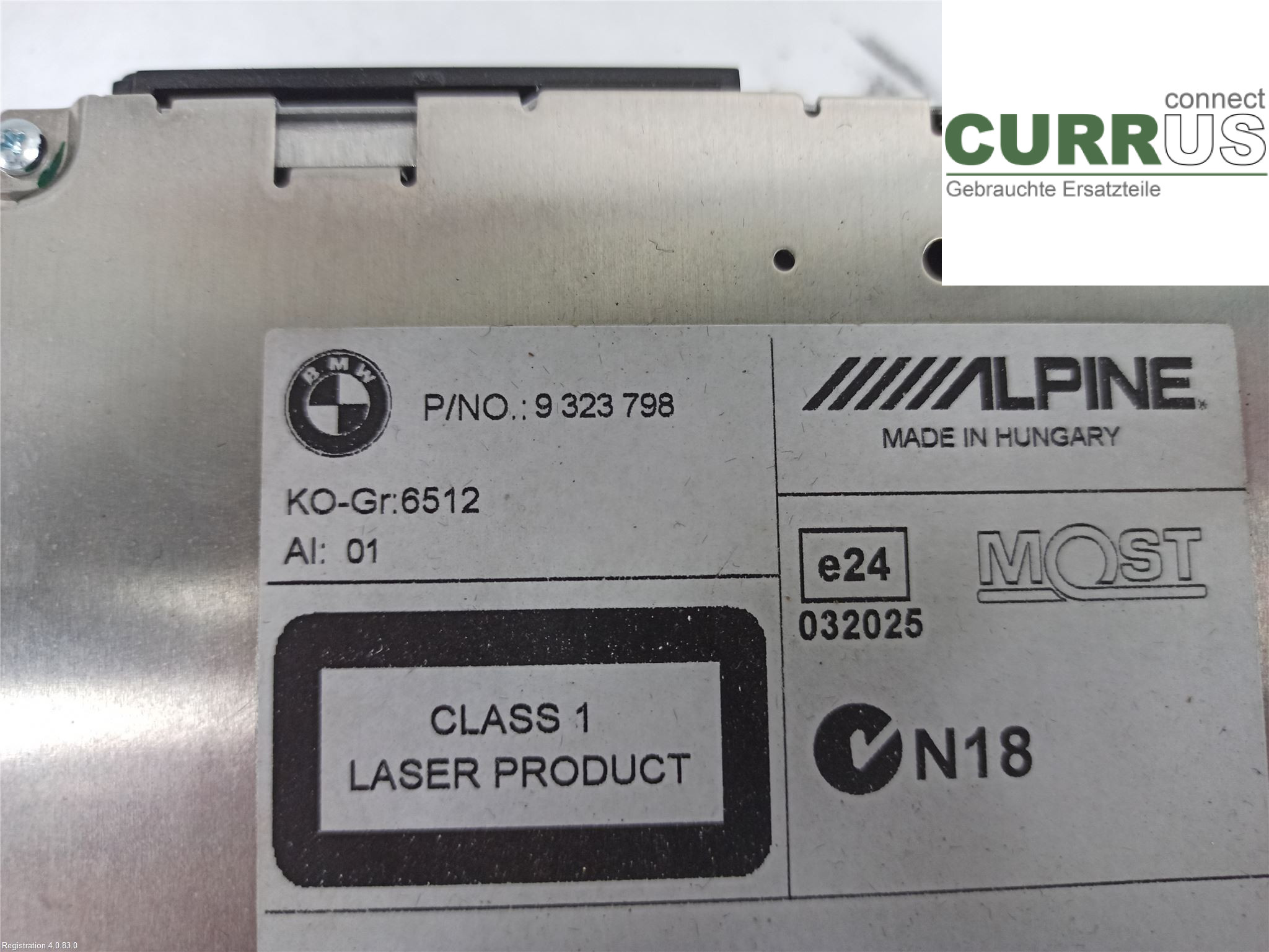 BMW F10/F11/F18  09-17 Radio CD / Multimedia panel 65 12 9 316 173 N47-D20C
