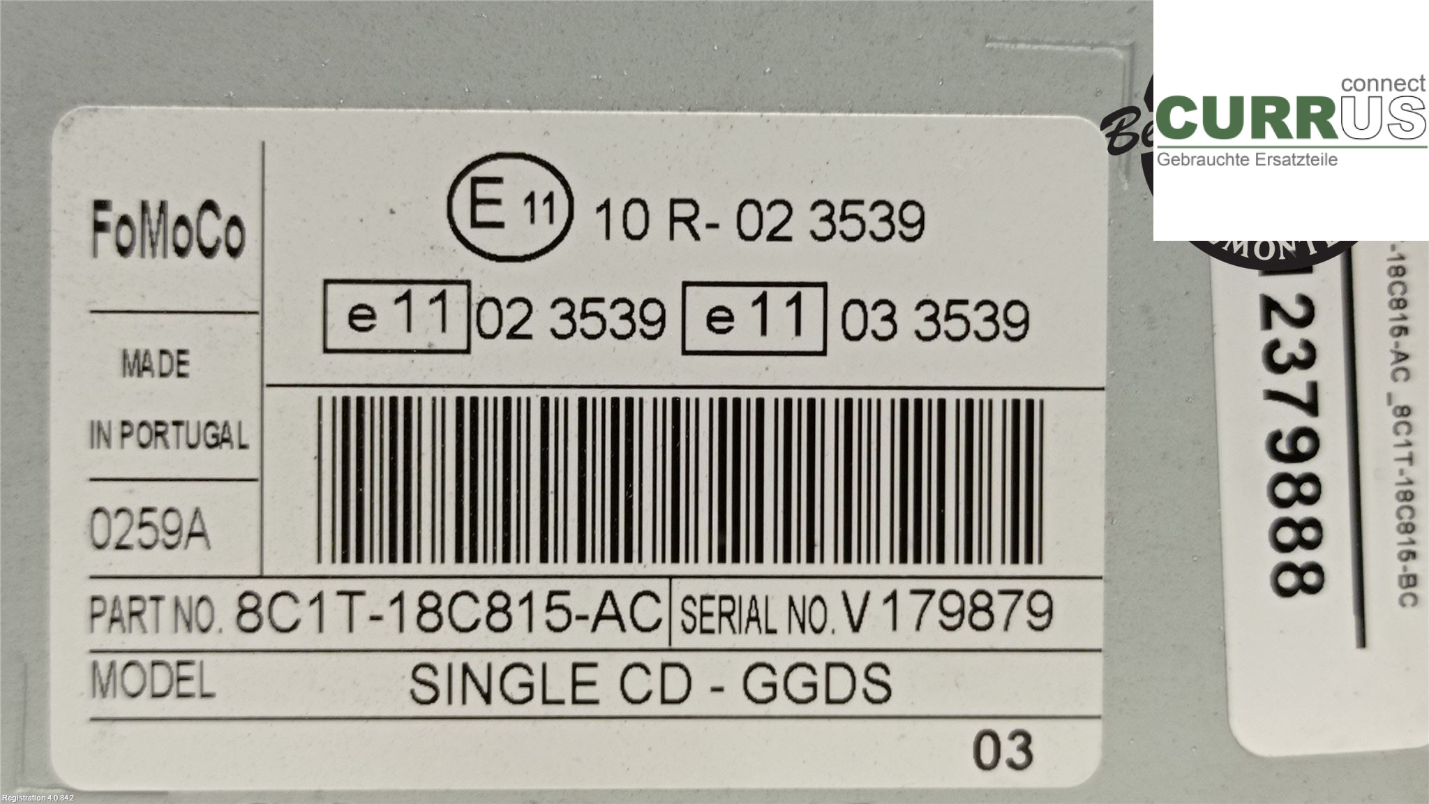 FORD TRANSIT    06-13 Radio CD / Multimedia panel 1822186 P8FA