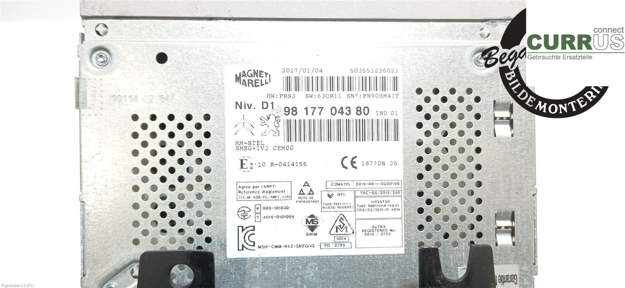 PEUGEOT PARTNER 16-18 Radio-CD-/Multimedia-Panel 1623157380 BHY