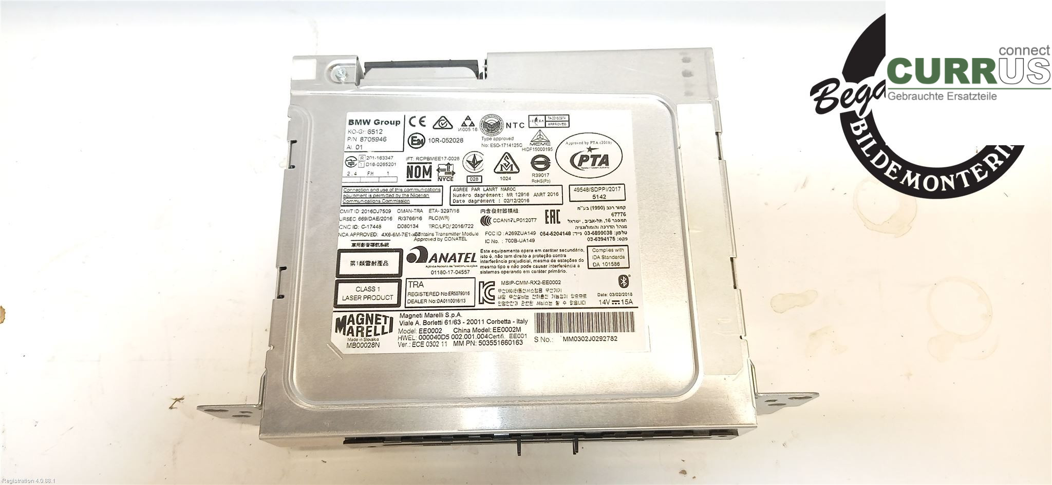 BMW 1 F20/F21   11-19 Radio CD / Multimedia panel 65 12 5 A7A 173 B38-B15A