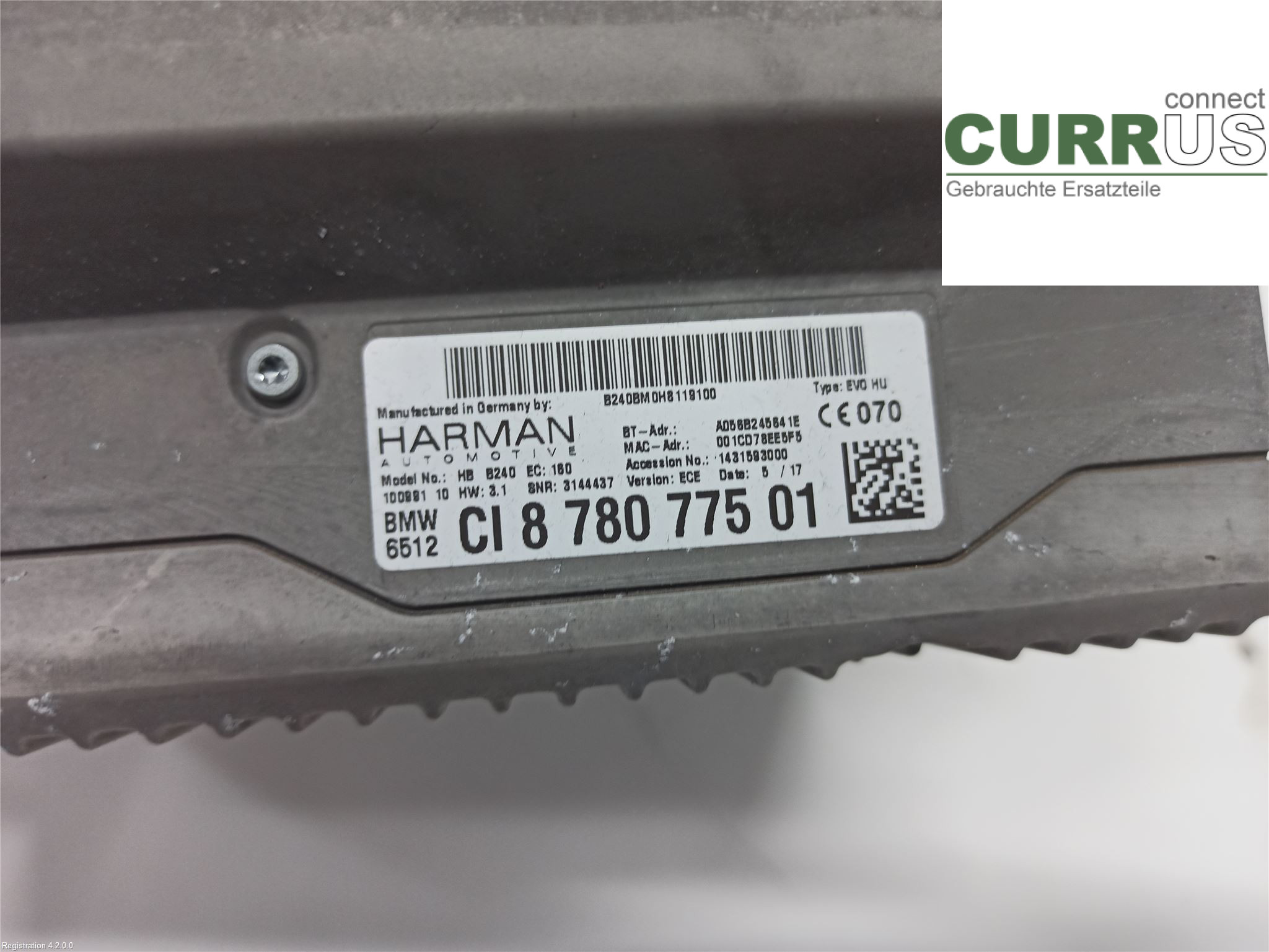 BMW 4 F36 GRAN COUPÉ  14-20 Radio CD / Multimedia panel 65128780775 B47-D20A