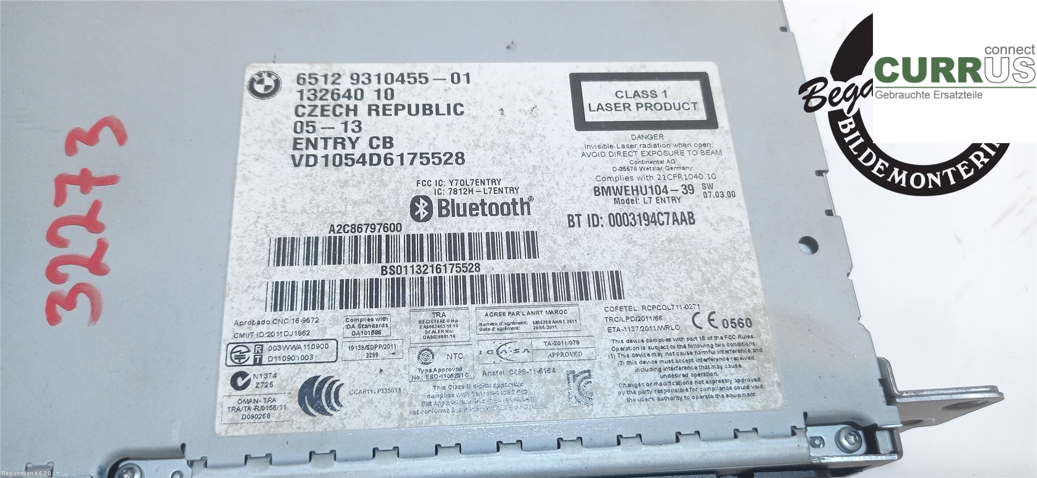 BMW 3 F30/F31/F80    12-19 Radio CD / Multimedia panel 65129357988 N47-D20C