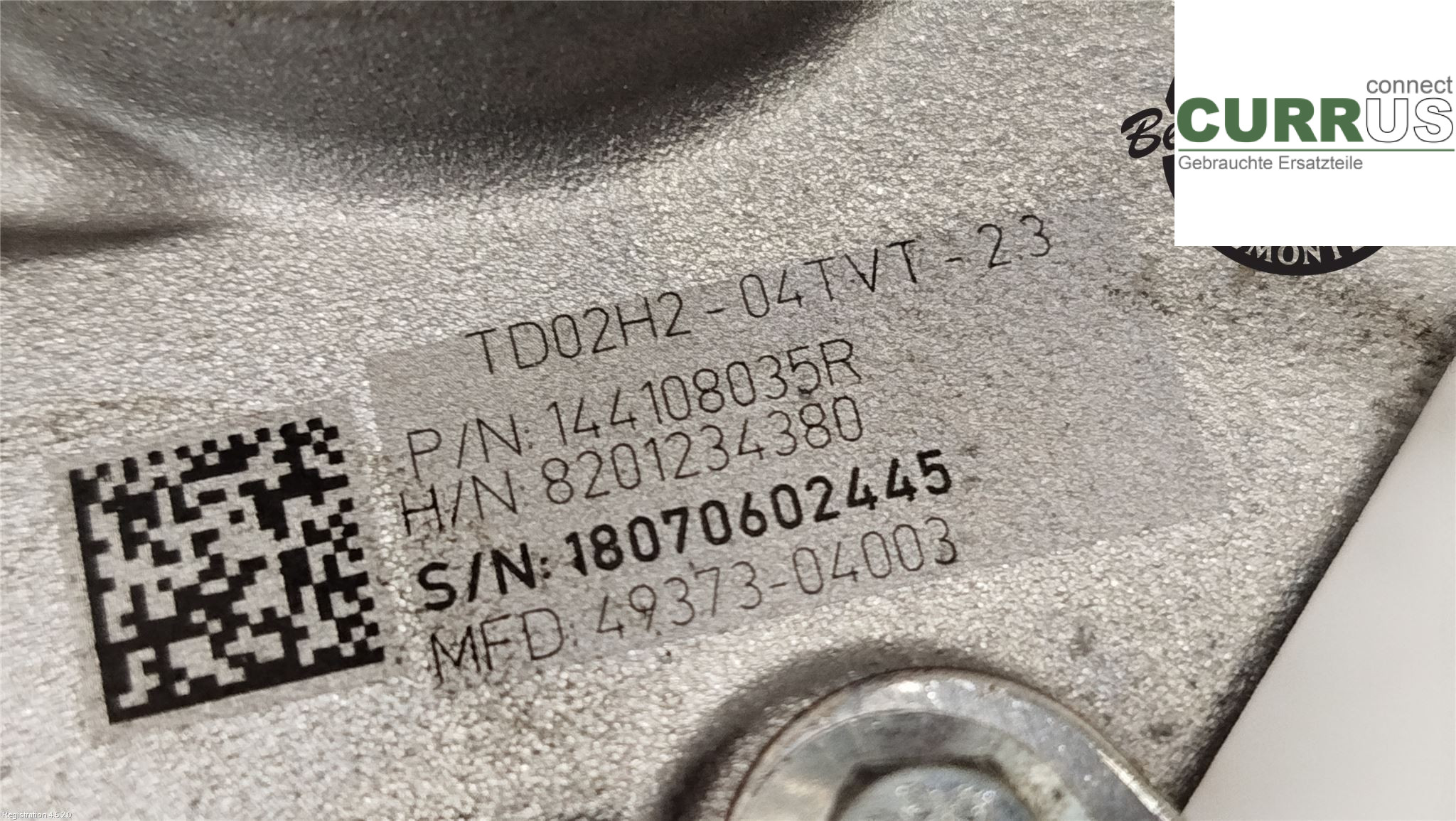 DACIA LOGAN MCV/STEPWAY Turbolader 144102069R H4B-400