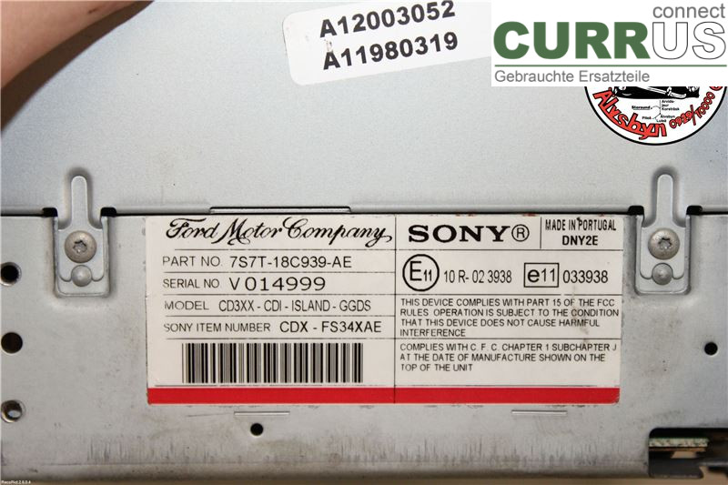 FORD MONDEO     07-15 Radio CD /Multimediapanel 1676133 2.0D R4 140HK
