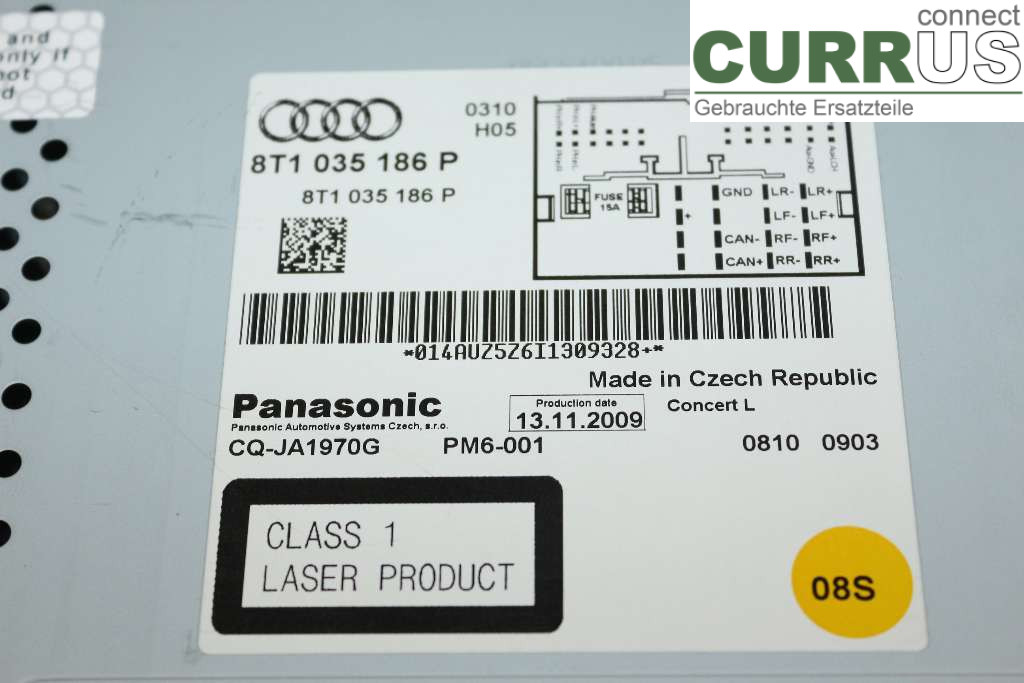 AUDI A4/S4  08-11 Radio-CD-/Multimedia-Panel 8T1057186PX 2.0 TDI 170HK