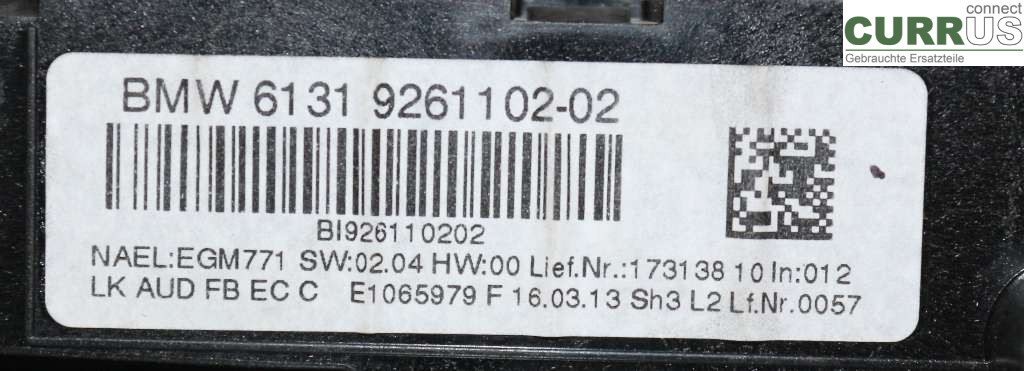 BMW 3 F30/F31/F80    12-19 Radio CD / Multimedia panel 61319323554 320d 184HK