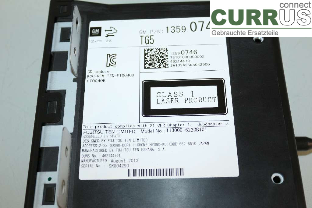 OPEL INSIGNIA  09-16 Radio CD / Multimedia panel 13590746 2.0CDTI 140HK
