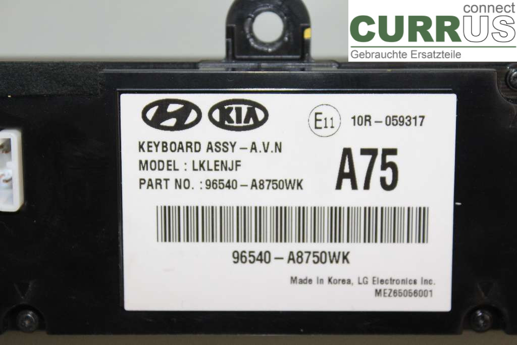 KIA OPTIMA  16-20 Radio CD / Multimedia panel 96540A-8750 1,7CRDI 141HK