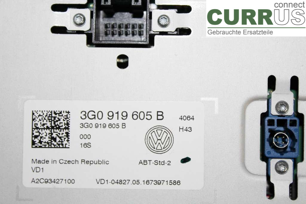 VW PASSAT  15-19 Radio CD / panel multimedialny 3G0919605B 2.0TSI 220HK