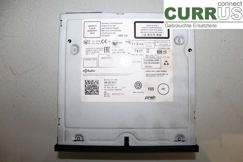 VW GOLF / E-GOLF VII   13-20 Radio CD / Multimedia panel 3Q0035824C 1,0 TSI