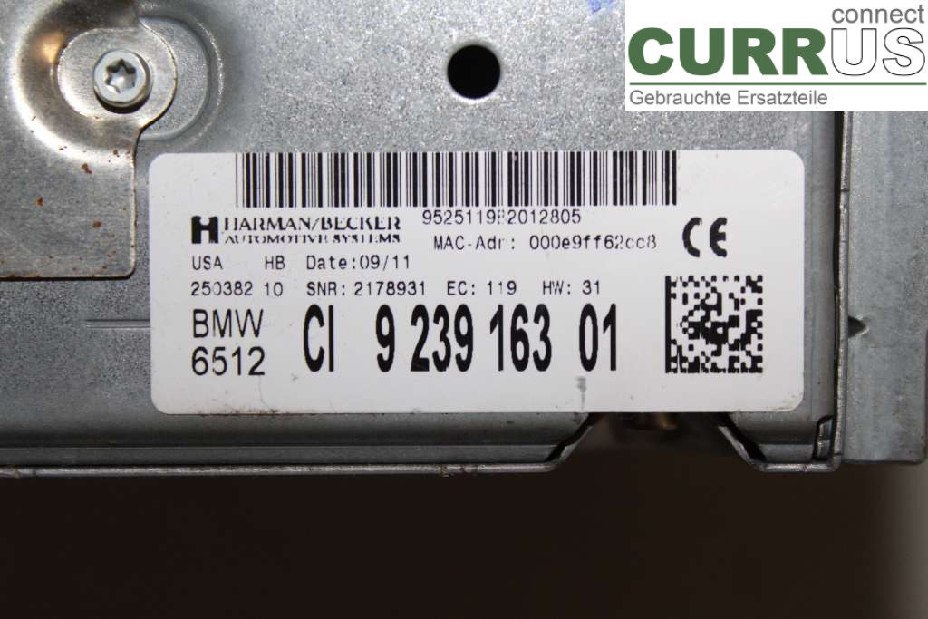 BMW X3 F25    10-17 Radio CD /Multimediapanel  2,D 184HK
