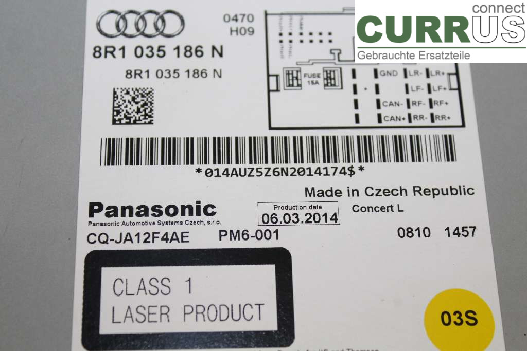 AUDI A4  12-15 Radio CD / multimediepanel 8R1057186N 2.0TDI 170HK