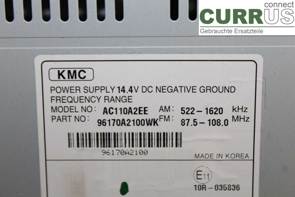 KIA CEED  12-18 Radio CD /Multimediapanel 96170-A2100WK 1.6CRDI 128HK