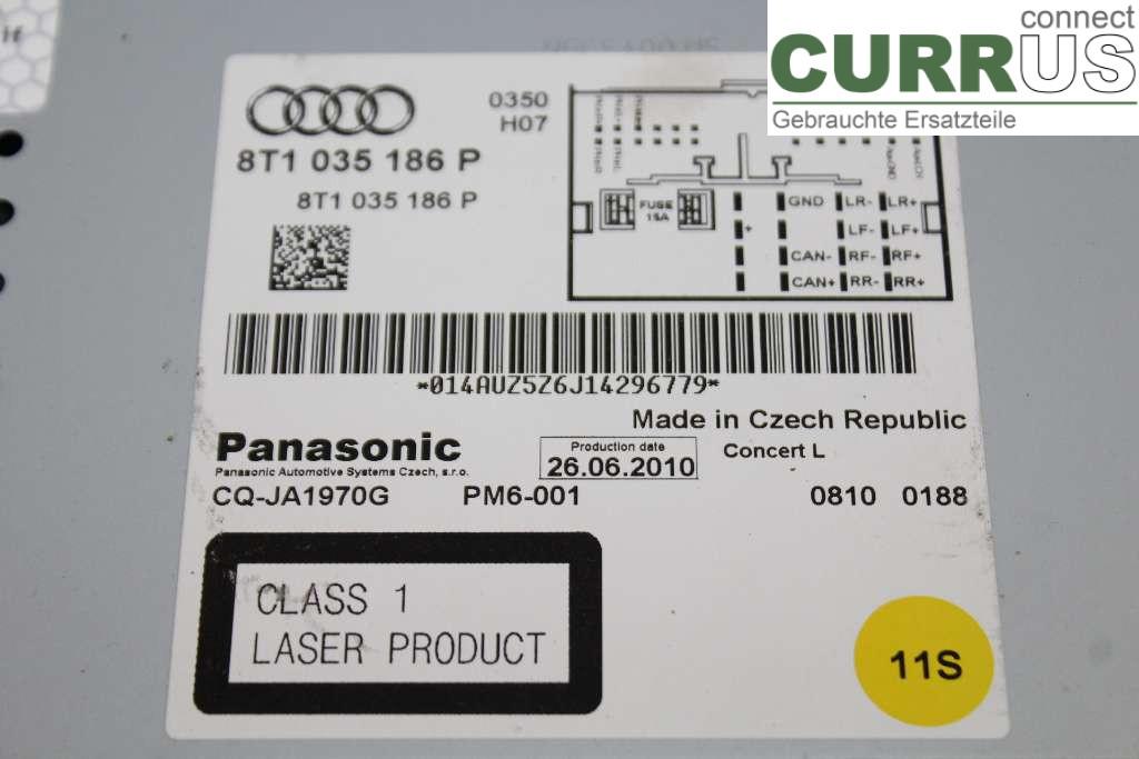 AUDI A4/S4  08-11 Radio-CD-/Multimedia-Panel 8T1057186PX 2,0TDI 170HK