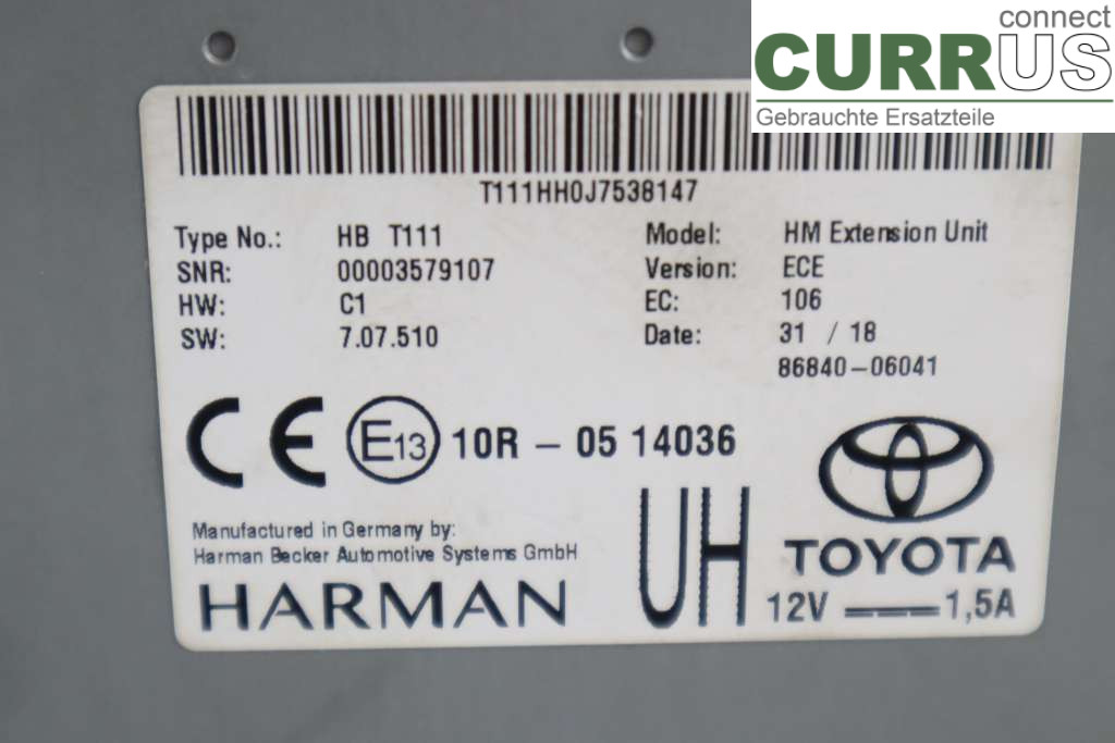 TOYOTA RAV4  19- Radio CD / panneau multimédia 86840-06041 2.5HYBRID 178HK