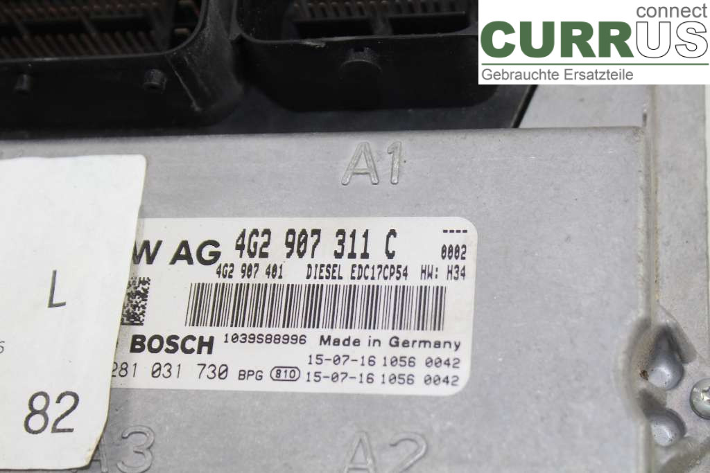 AUDI A6 ALLROAD 4G  12-18 Engine Control Unit Diesel (ECU) 4G2907311C 3.0TDI