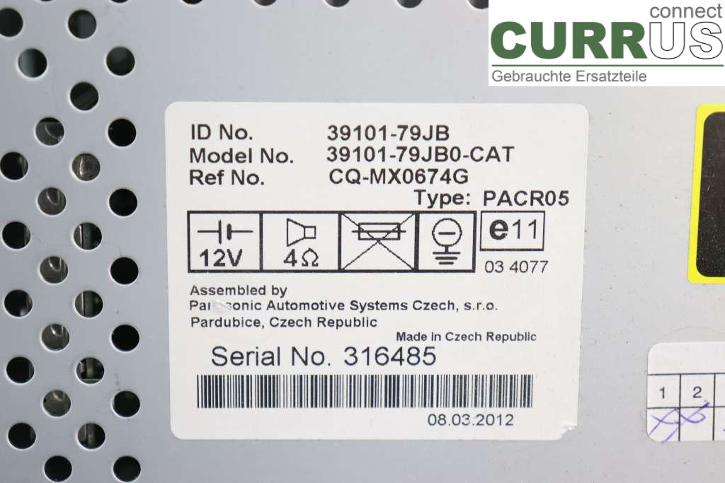 SUZUKI SX4     10-13 Radio CD / panel multimedialny 39101-79JBO-CAT 2,0DDIS