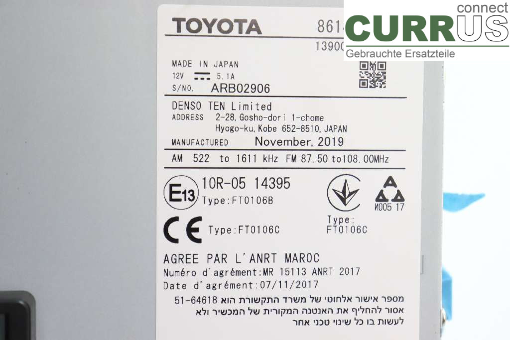 TOYOTA RAV4  19- Radio CD / Multimedia panel  A25A-FXS